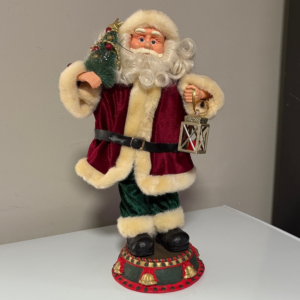 Christmas Festive Santa Claus Figurine with a red coat 10.5 in.